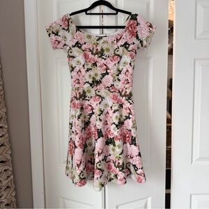 Forever 21 Pink and Green Floral Mini Dress